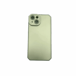 Θήκη Σιλικόνης Metallic με γωνίες για iPhone 14 - λαχανί