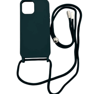 Θήκη Σιλικόνης με λουράκι για iPhone 12 - κυπαρισσί