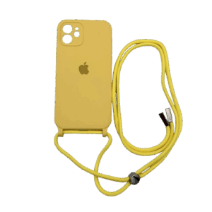 Θήκη Σιλικόνης με λουράκι για iPhone 12 - κίτρινο