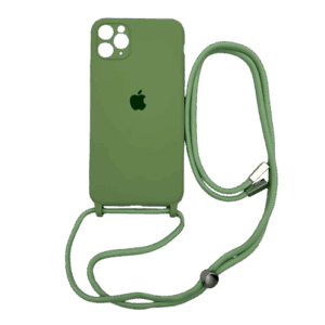 Θήκη Σιλικόνης με λουράκι για iPhone 11 Pro Max - λαχανί