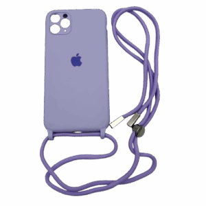 Θήκη Σιλικόνης με λουράκι για iPhone 11 Pro Max - λιλά