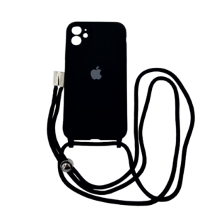 Θήκη Σιλικόνης με λουράκι για iPhone 11- μαύρο