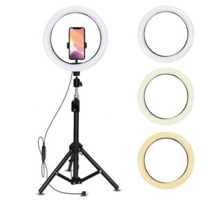 LED Selfie Light 30cm (three white) + Tripod Stand 200cm