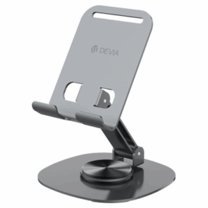 Devia Folding Holder Stand EL243 for Phone Tablet Rotating 360 Gray Metal