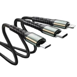 Καλώδιο Φόρτισης/ Δεδομένων JELLICO Β11 3 σε 1 Type-C/Lightning/Micro USB (μαύρο)