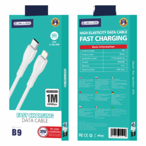 Καλώδιο Φόρτισης/Δεδομένων Jellico B9 Data Cable Type-C σε Lightning 1m (Άσπρο)