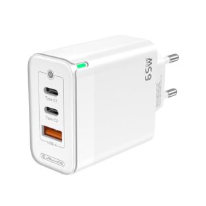 Φορτιστής Jellico C79 65W GaN USB-A 2x Type-C (άσπρο)