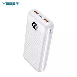 Power Bank Veger L20S 20000mAh Dual USB-A 20W White W2039PD